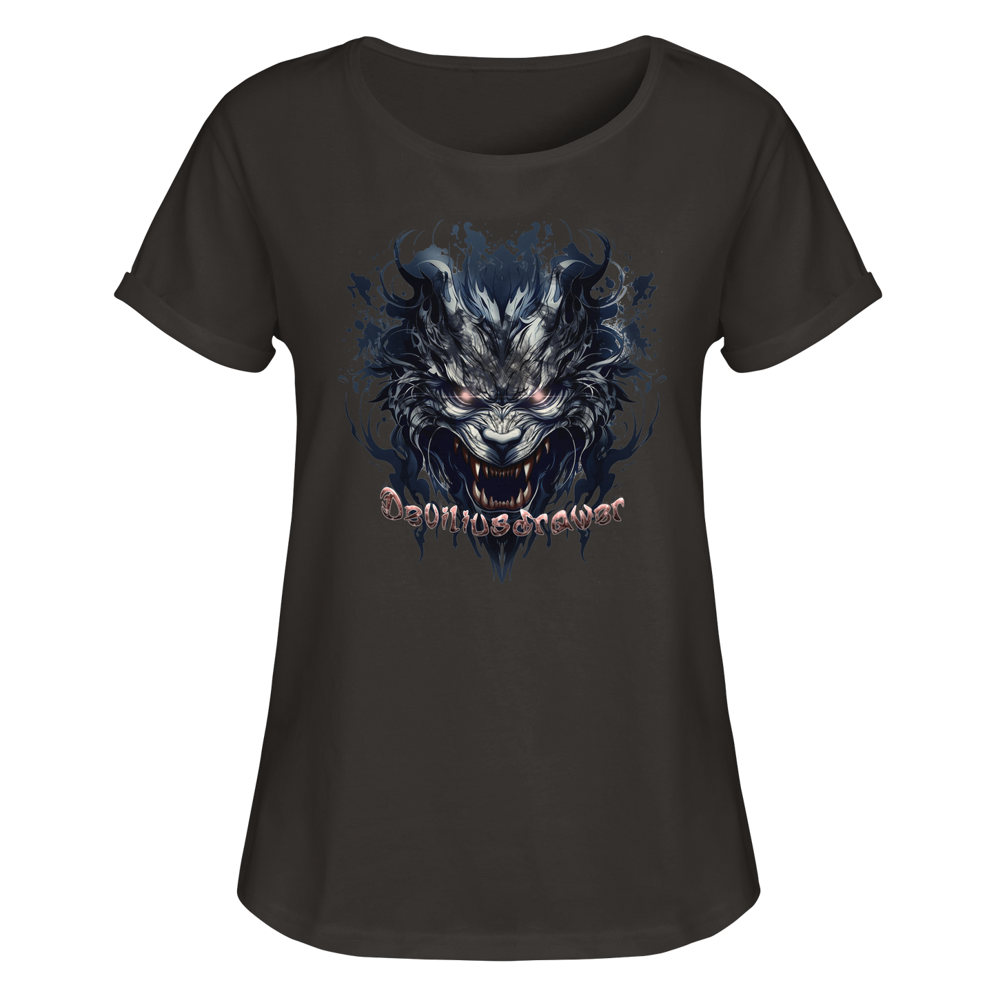 Deviliusdrawer Cruel Wolf - Womens Roll-Up T-Shirt