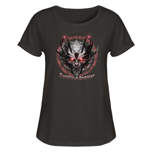 Deviliusdrawer Magic Glow Devil - Womens Roll-Up T-Shirt
