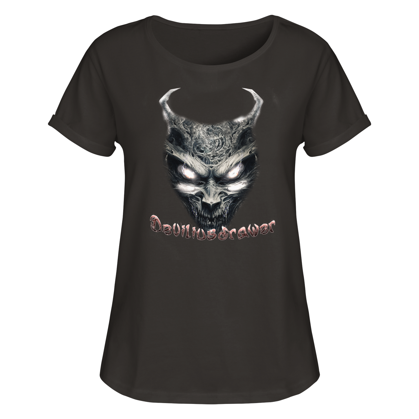 Deviliusdrawer Demonic Evil Zombie - Womens Roll-Up T-Shirt