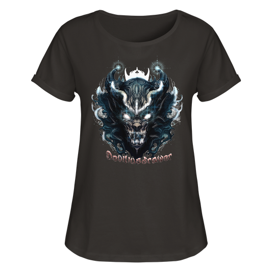 Deviliusdrawer Demonic Star - Womens Roll-Up T-Shirt