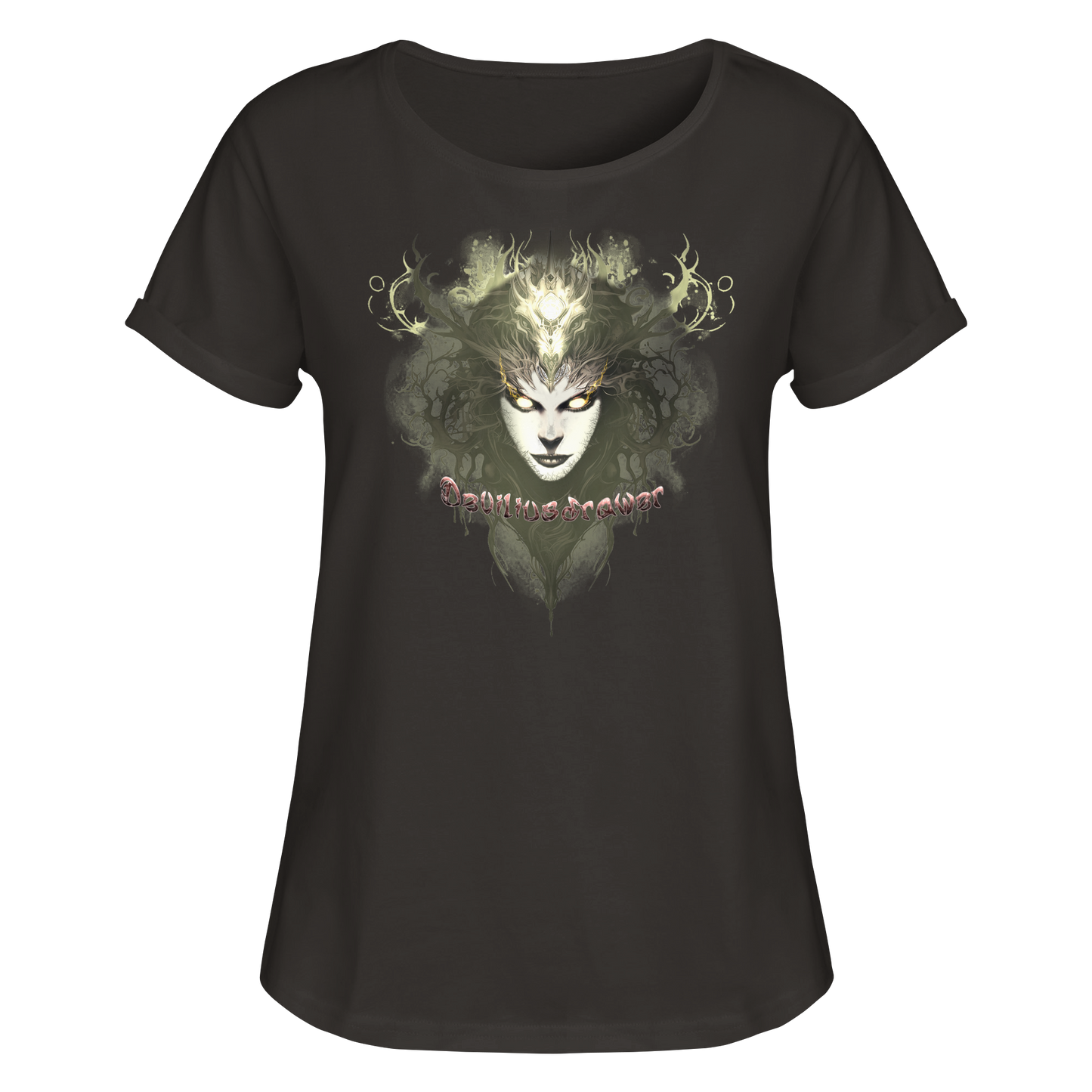 Deviliusdrawer Golden Demonica - Womens Roll-Up T-Shirt