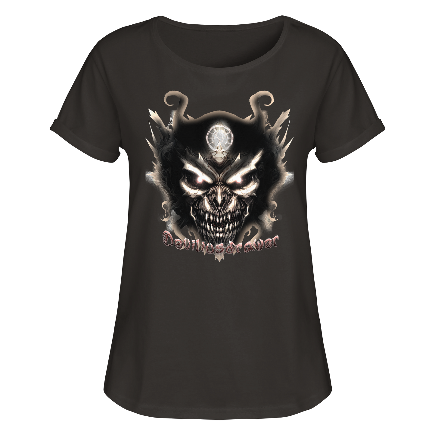 Deviliusdrawer Dark Devil - Womens Roll-Up T-Shirt
