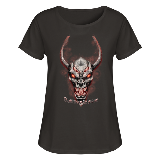Deviliusdrawer Red Eyed Skeleton - Womens Roll-Up T-Shirt