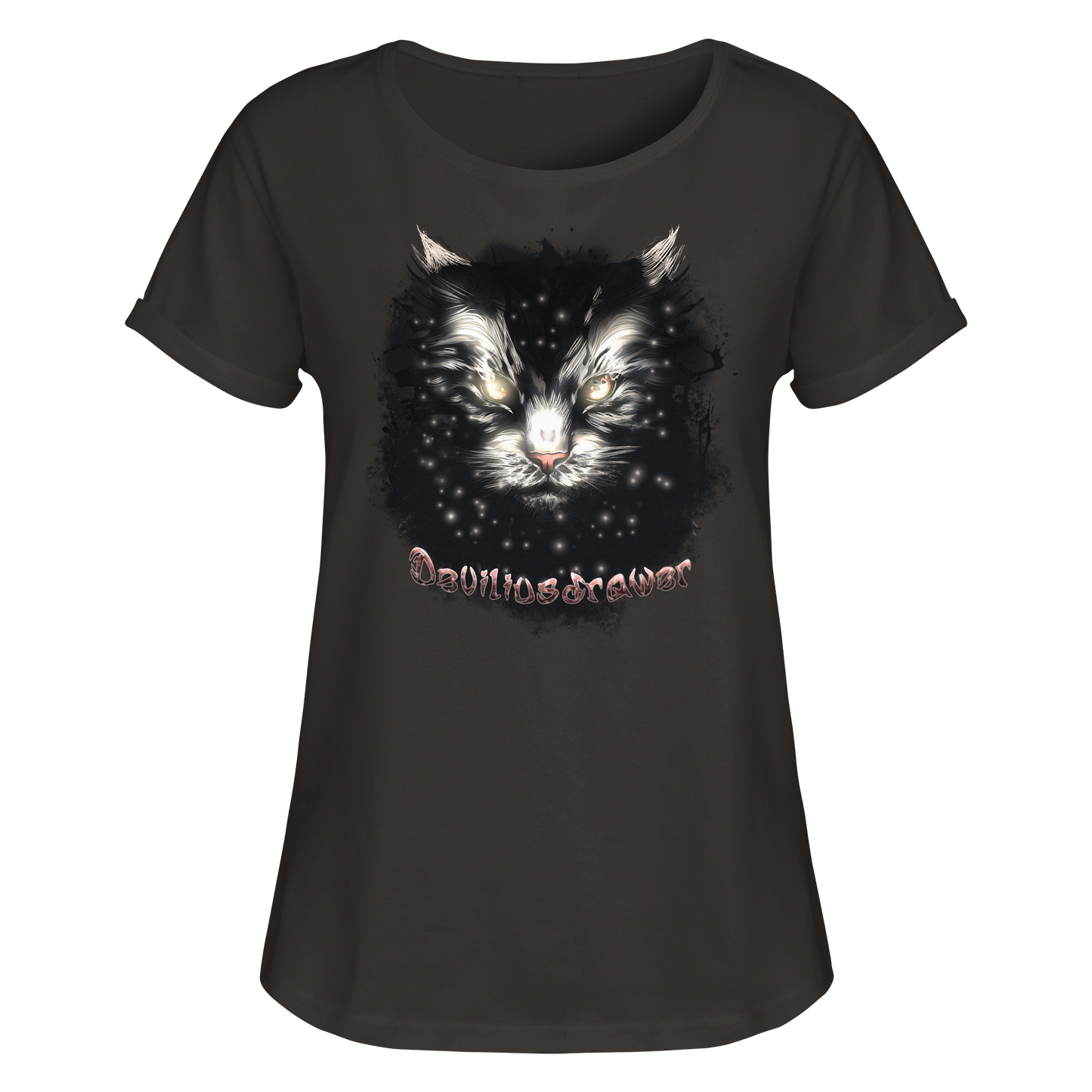 Deviliusdrawer Star Cat - Womens Roll-Up T-Shirt