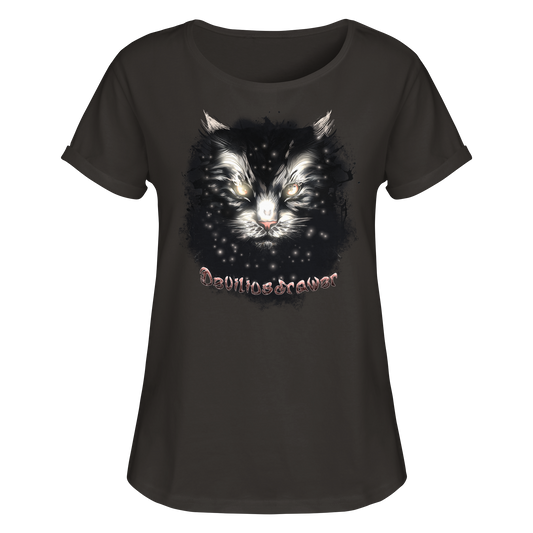Deviliusdrawer Star Cat - Womens Roll-Up T-Shirt
