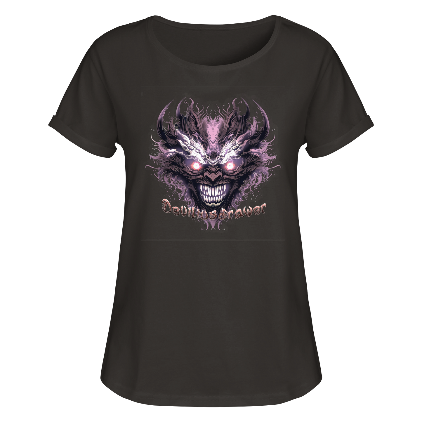 Deviliusdrawer Crazy Mask - Womens Roll-Up T-Shirt