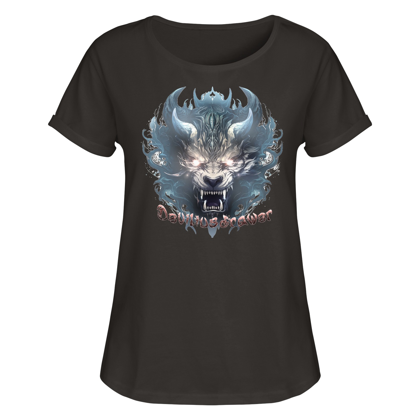 Deviliusdrawer Water Horn Tiger - Womens Roll-Up T-Shirt
