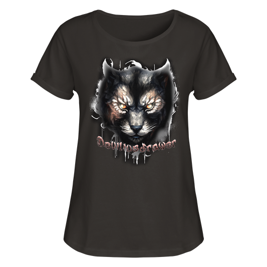 Deviliusdrawer Vampire Cat - Womens Roll-Up T-Shirt