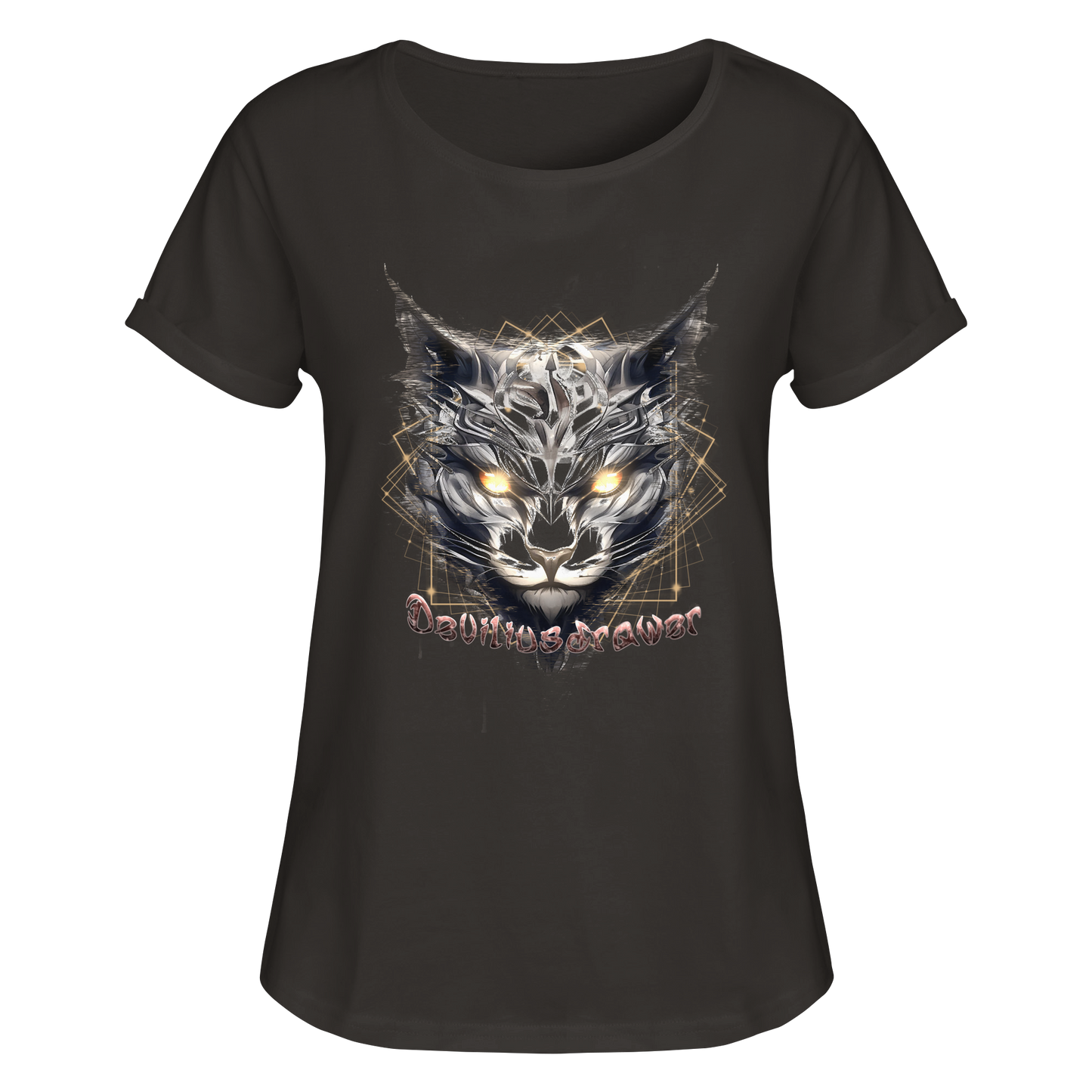 Deviliusdrawer Magician Cat - Womens Roll-Up T-Shirt