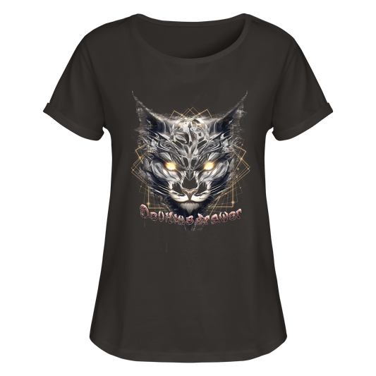 Deviliusdrawer Magician Cat - Womens Roll-Up T-Shirt