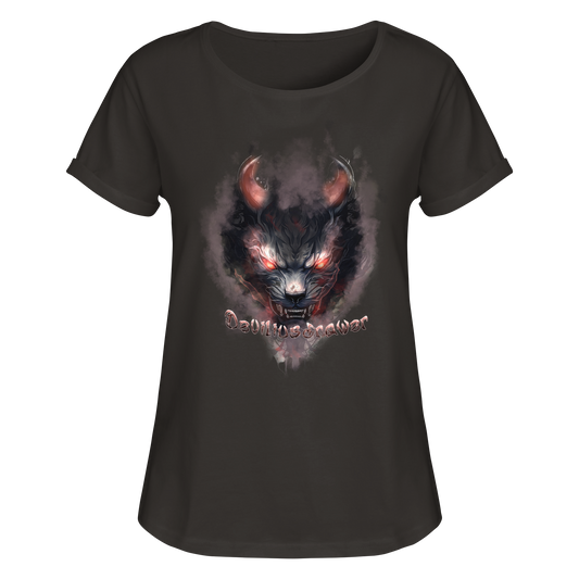 Deviliusdrawer Red Smoked Cat - Womens Roll-Up T-Shirt