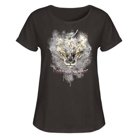 Deviliusdrawer White Catgod - Womens Roll-Up T-Shirt