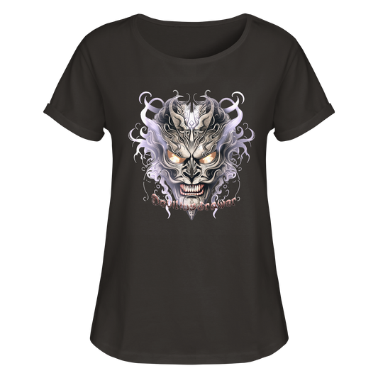 Deviliusdrawer Demon Mask Violet - Womens Roll-Up T-Shirt