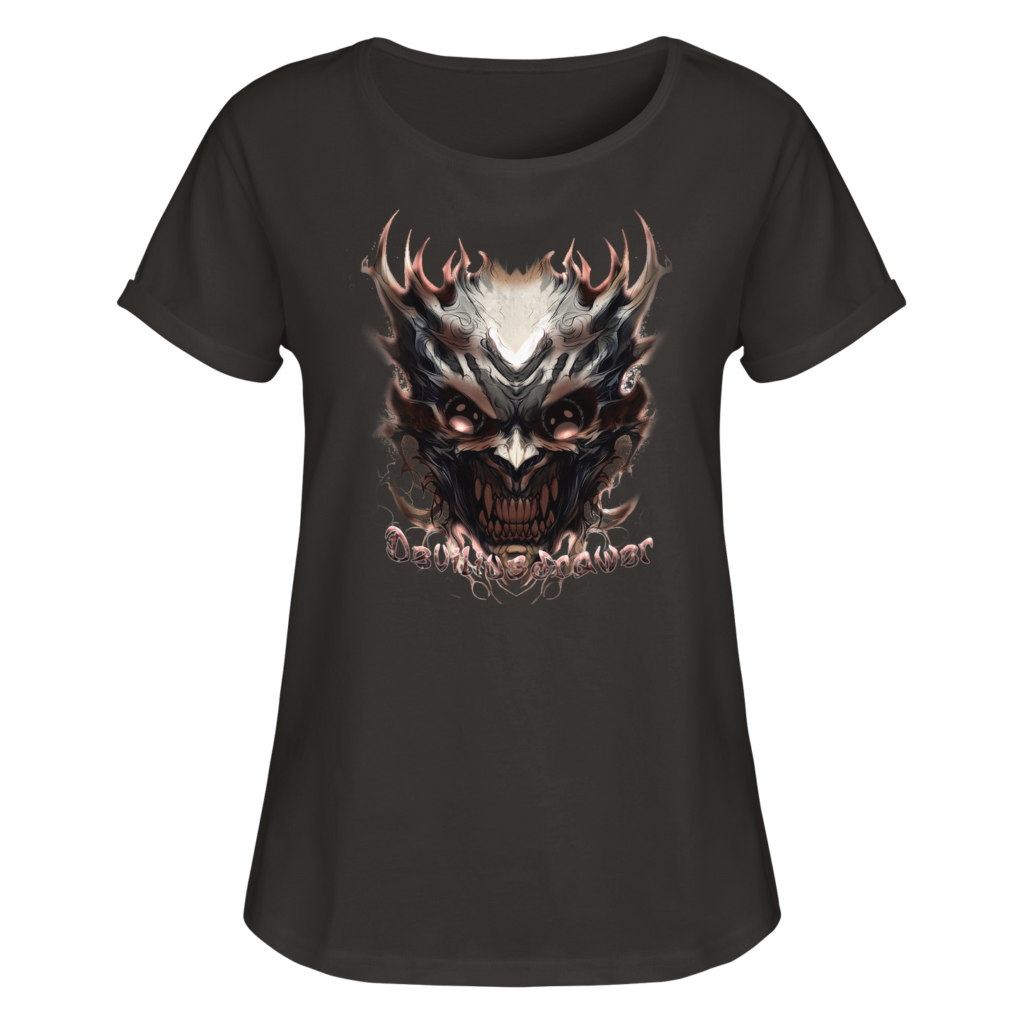 Deviliusdrawer Blood Demon - Womens Roll-Up T-Shirt