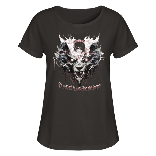 Deviliusdrawer Demonic Glow Cat - Womens Roll-Up T-Shirt