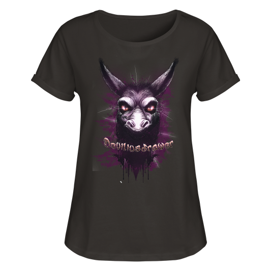 Deviliusdrawer Purple Donkey - Womens Roll-Up T-Shirt