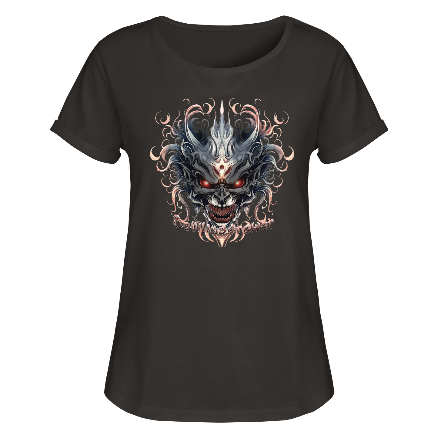Deviliusdrawer Demon Mask - Womens Roll-Up T-Shirt