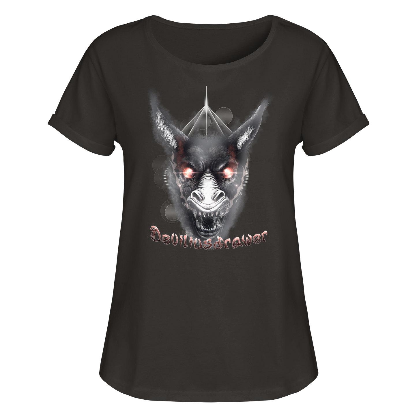 Deviliusdrawer Evil Donkey - Womens Roll-Up T-Shirt