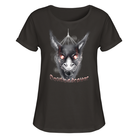 Deviliusdrawer Evil Donkey - Womens Roll-Up T-Shirt