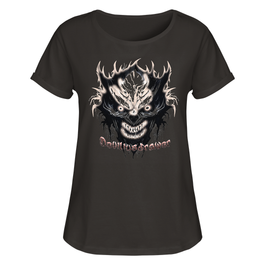 Deviliusdrawer Crazy Glow Devil - Womens Roll-Up T-Shirt