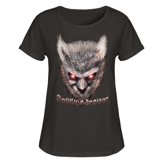 Deviliusdrawer Red Eyed Owl - Womens Roll-Up T-Shirt