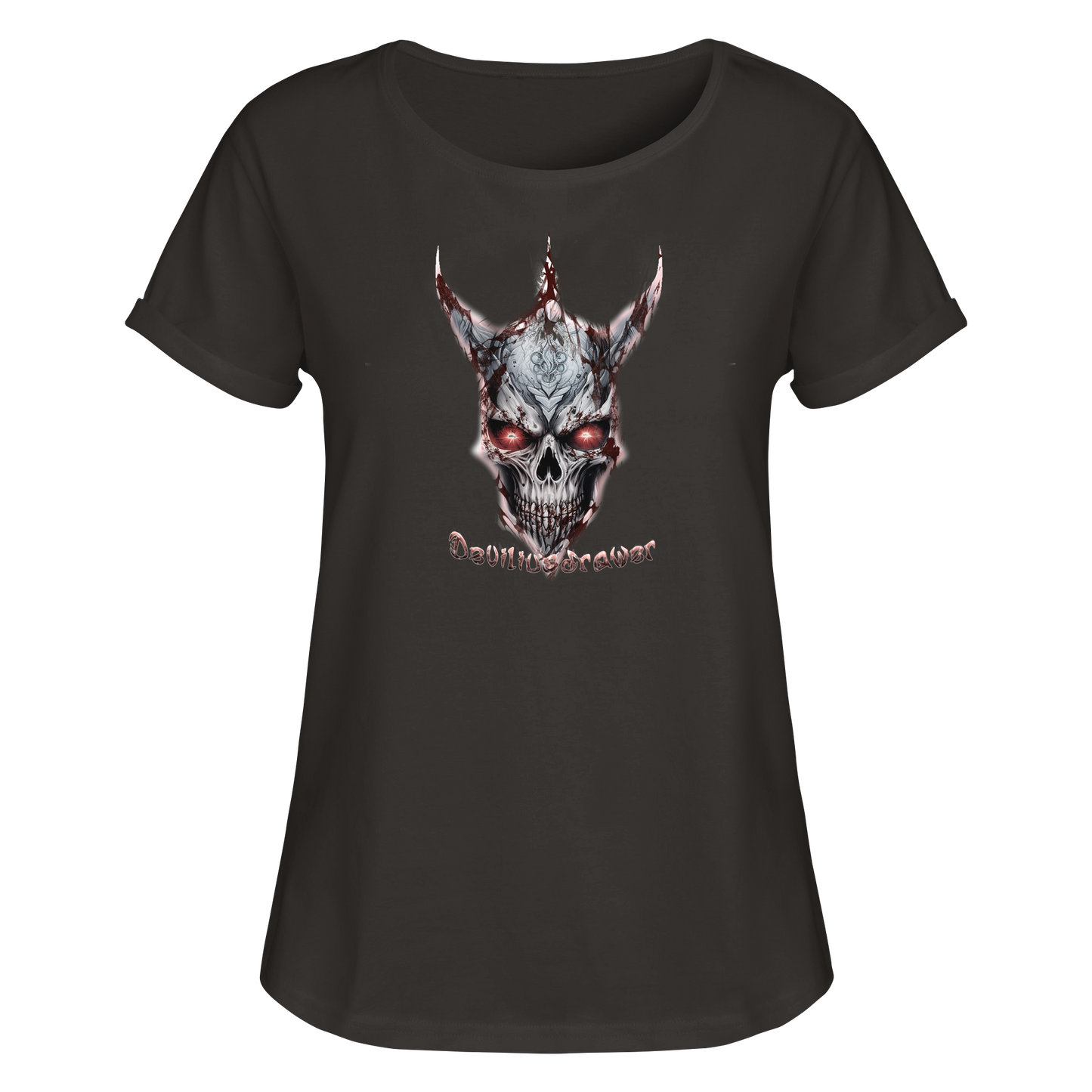 Deviliusdrawer Bloody Skeleton - Womens Roll-Up T-Shirt