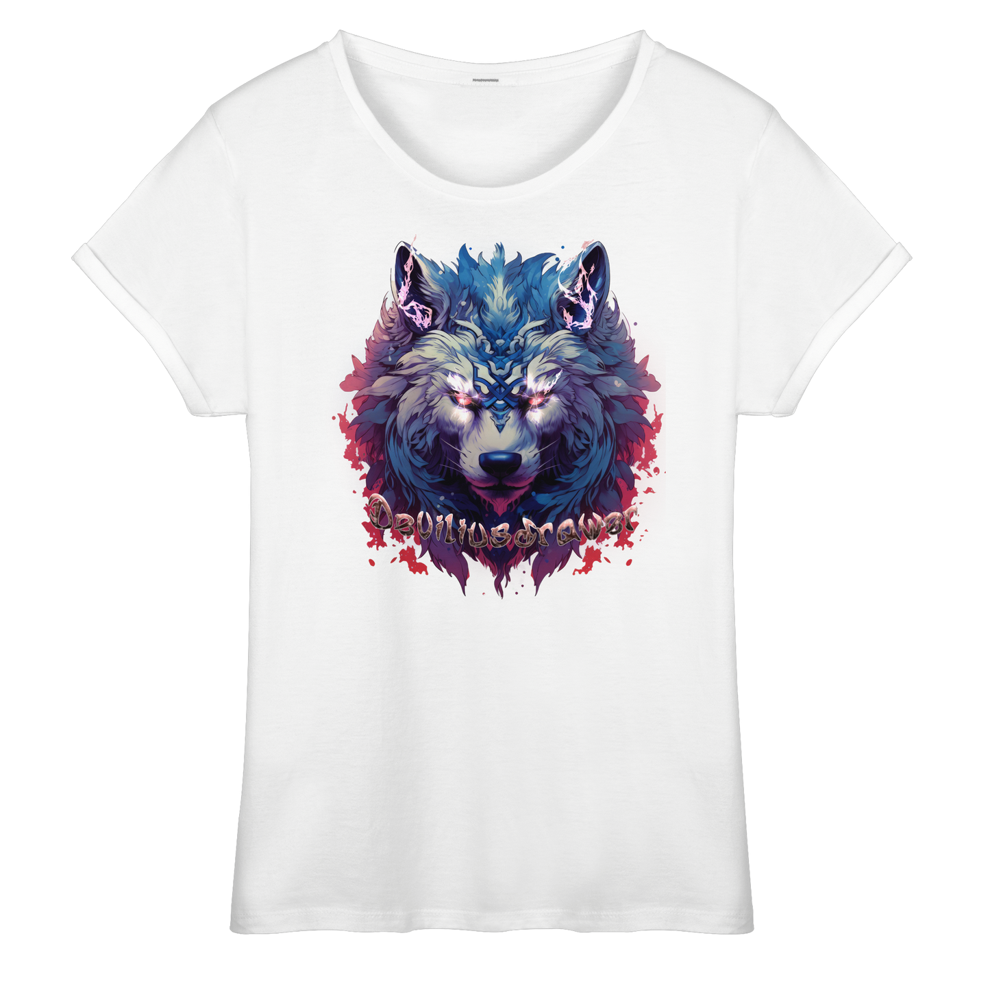Deviliusdrawer Magic Wolf - Womens Roll-Up T-Shirt