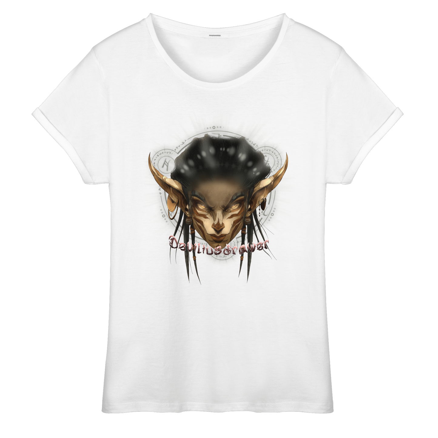 Deviliusdrawer Gold Magician Elf - Womens Roll-Up T-Shirt