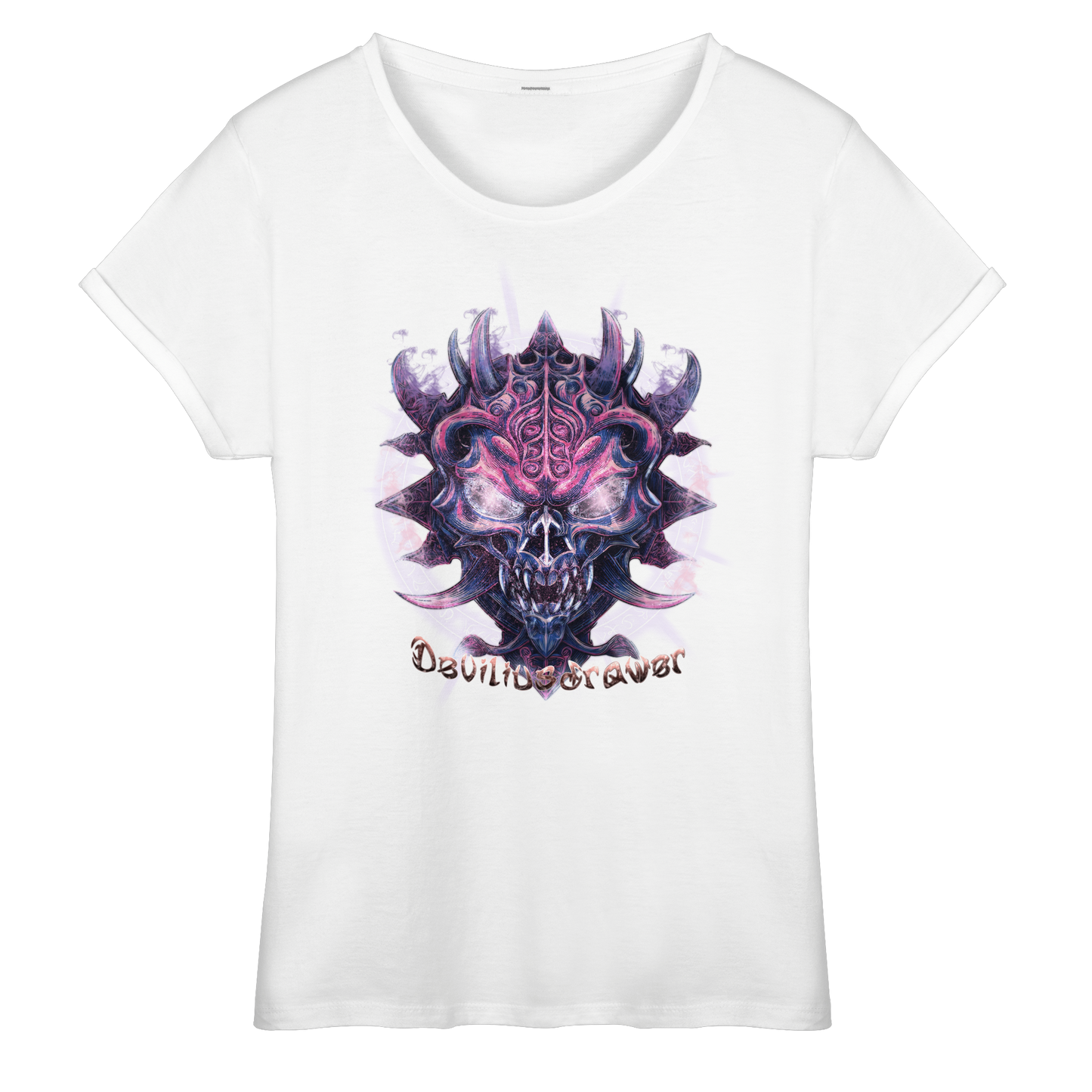Deviliusdrawer Fire Demon - Womens Roll-Up T-Shirt