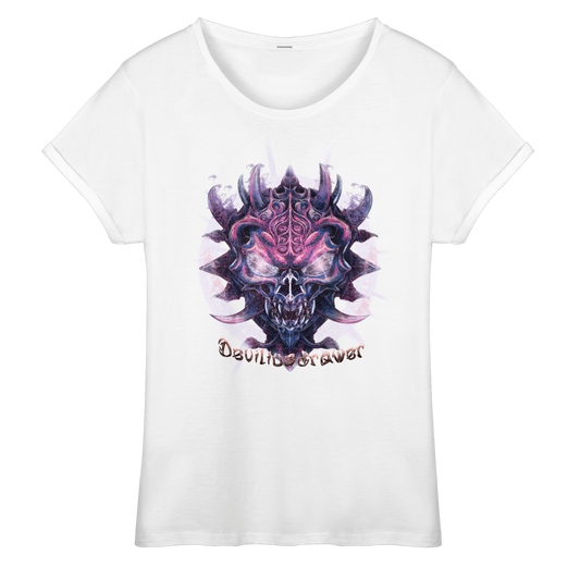 Deviliusdrawer Fire Demon - Womens Roll-Up T-Shirt