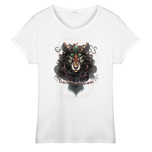 Deviliusdrawer Godless Wolf - Womens Roll-Up T-Shirt