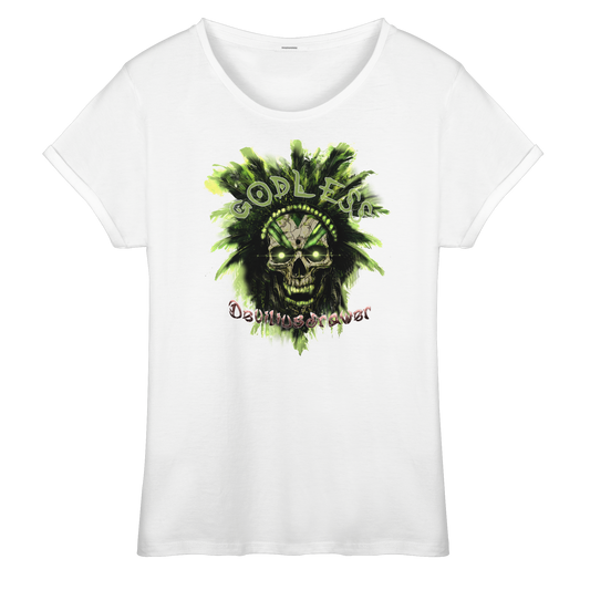 Deviliusdrawer Godless Skull - Womens Roll-Up T-Shirt