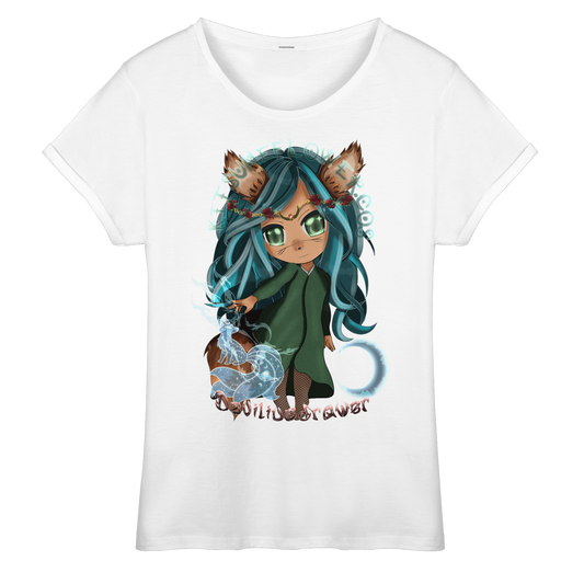 Deviliusdrawer Kitsuneflower - Womens Roll-Up T-Shirt