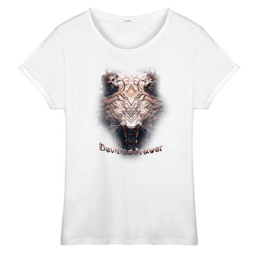 Deviliusdrawer Gold Metal Tiger - Womens Roll-Up T-Shirt