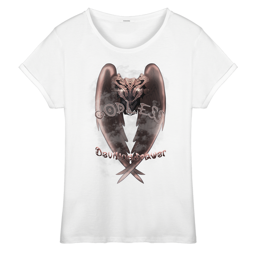 Deviliusdrawer Godless Owl - Womens Roll-Up T-Shirt