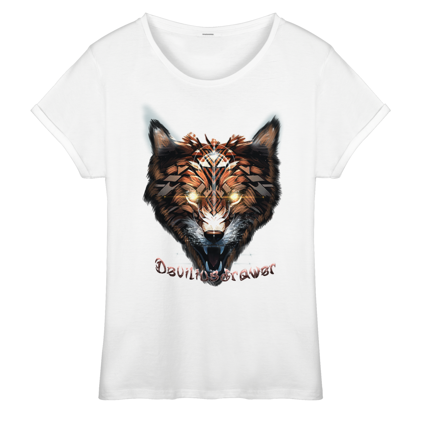 Deviliusdrawer Foxwolf - Womens Roll-Up T-Shirt