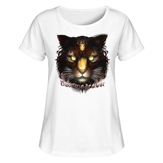 Deviliusdrawer Gold Tigercat - Womens Roll-Up T-Shirt