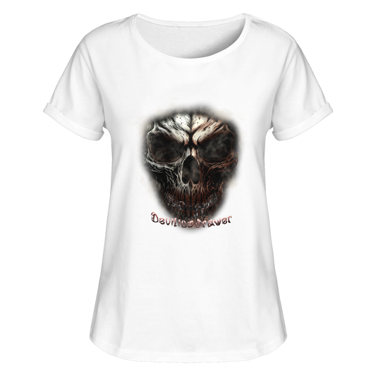 Deviliusdrawer Fire Skeleton - Womens Roll-Up T-Shirt