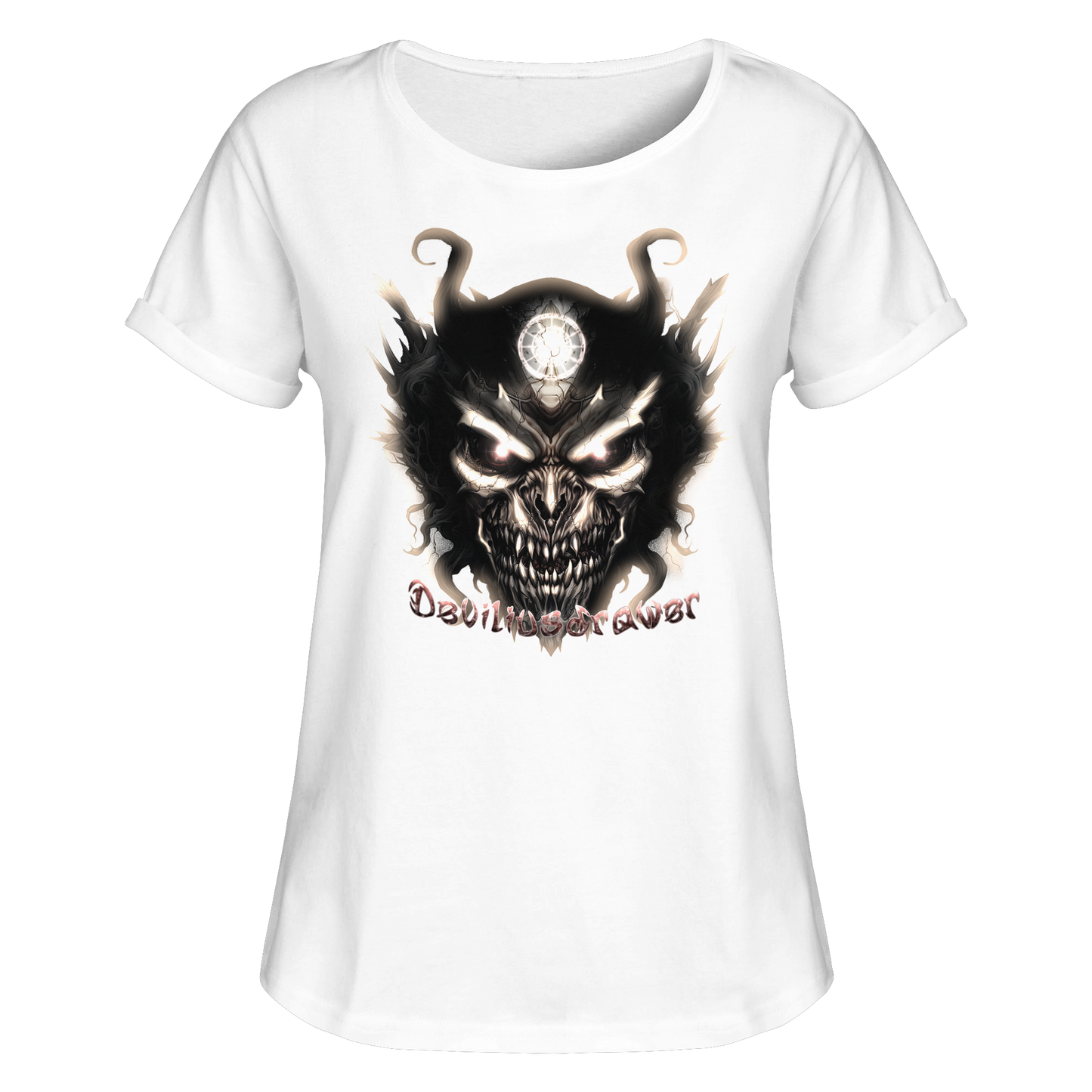 Deviliusdrawer Dark Devil - Womens Roll-Up T-Shirt