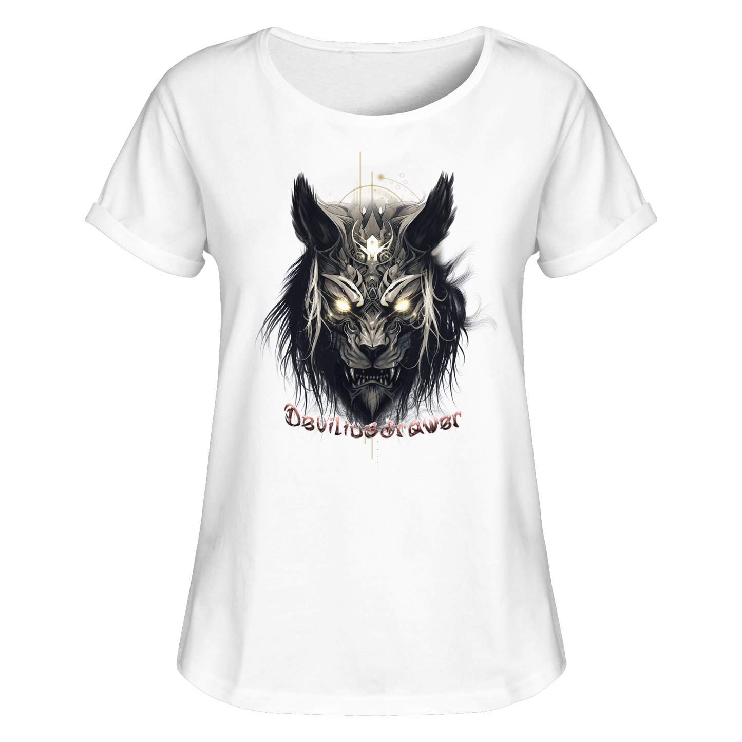 Deviliusdrawer Wolftiger - Womens Roll-Up T-Shirt