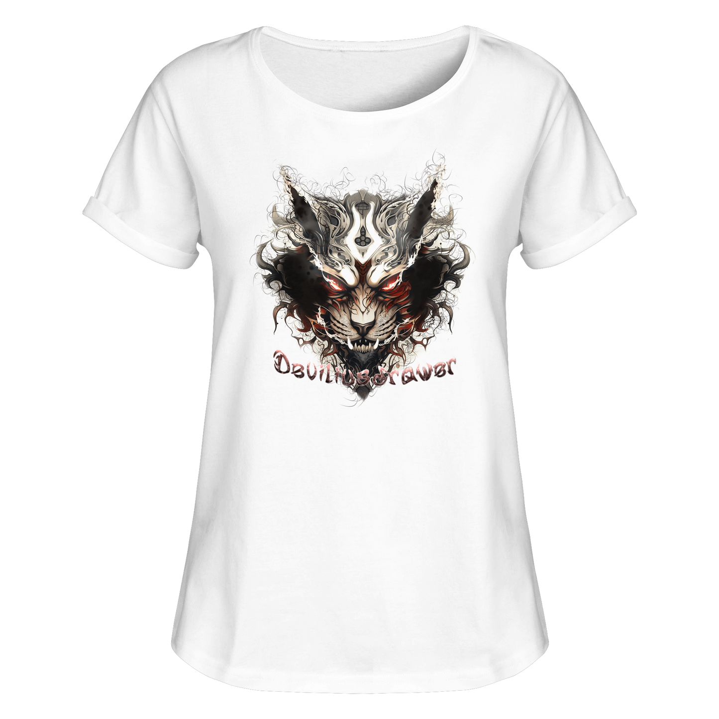 Deviliusdrawer Wild Hotcat  - Womens Roll-Up T-Shirt