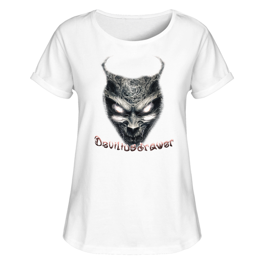 Deviliusdrawer Demonic Evil Zombie - Womens Roll-Up T-Shirt