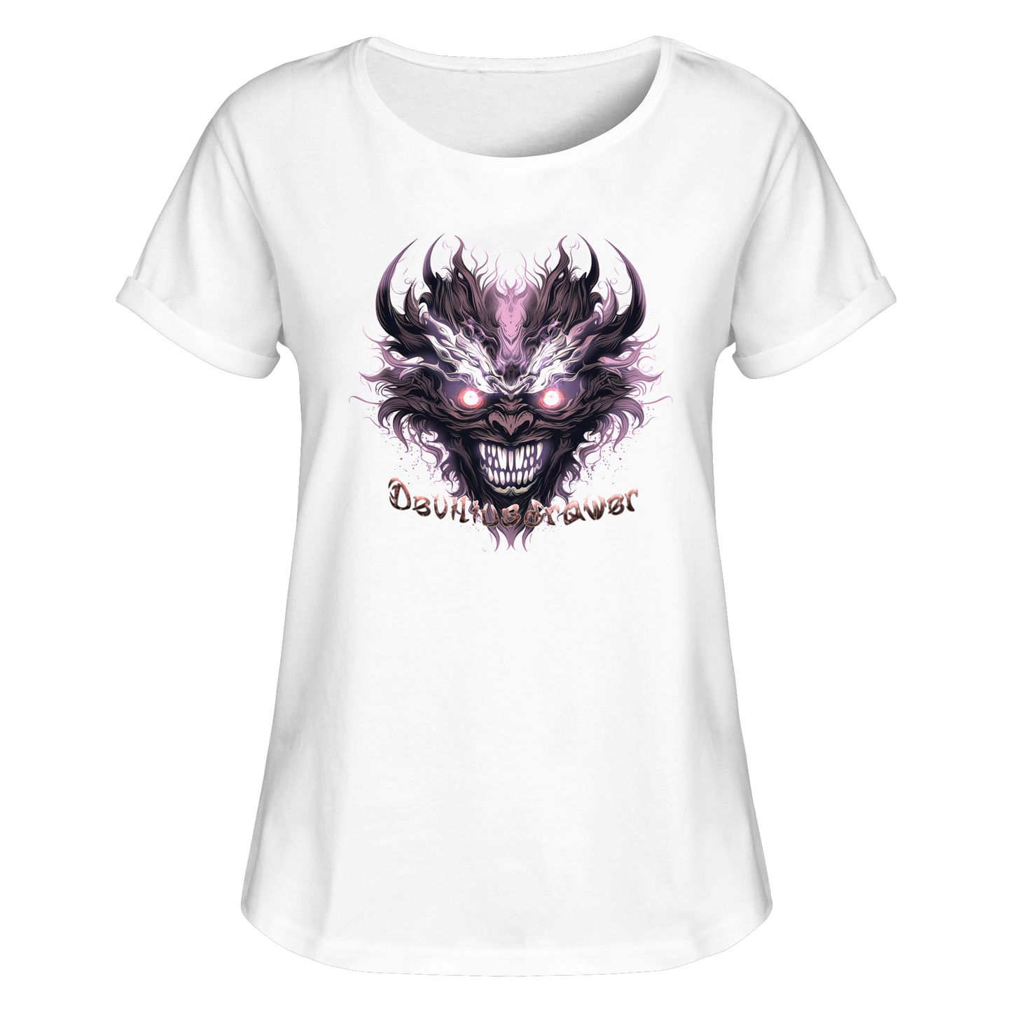 Deviliusdrawer Crazy Mask - Womens Roll-Up T-Shirt