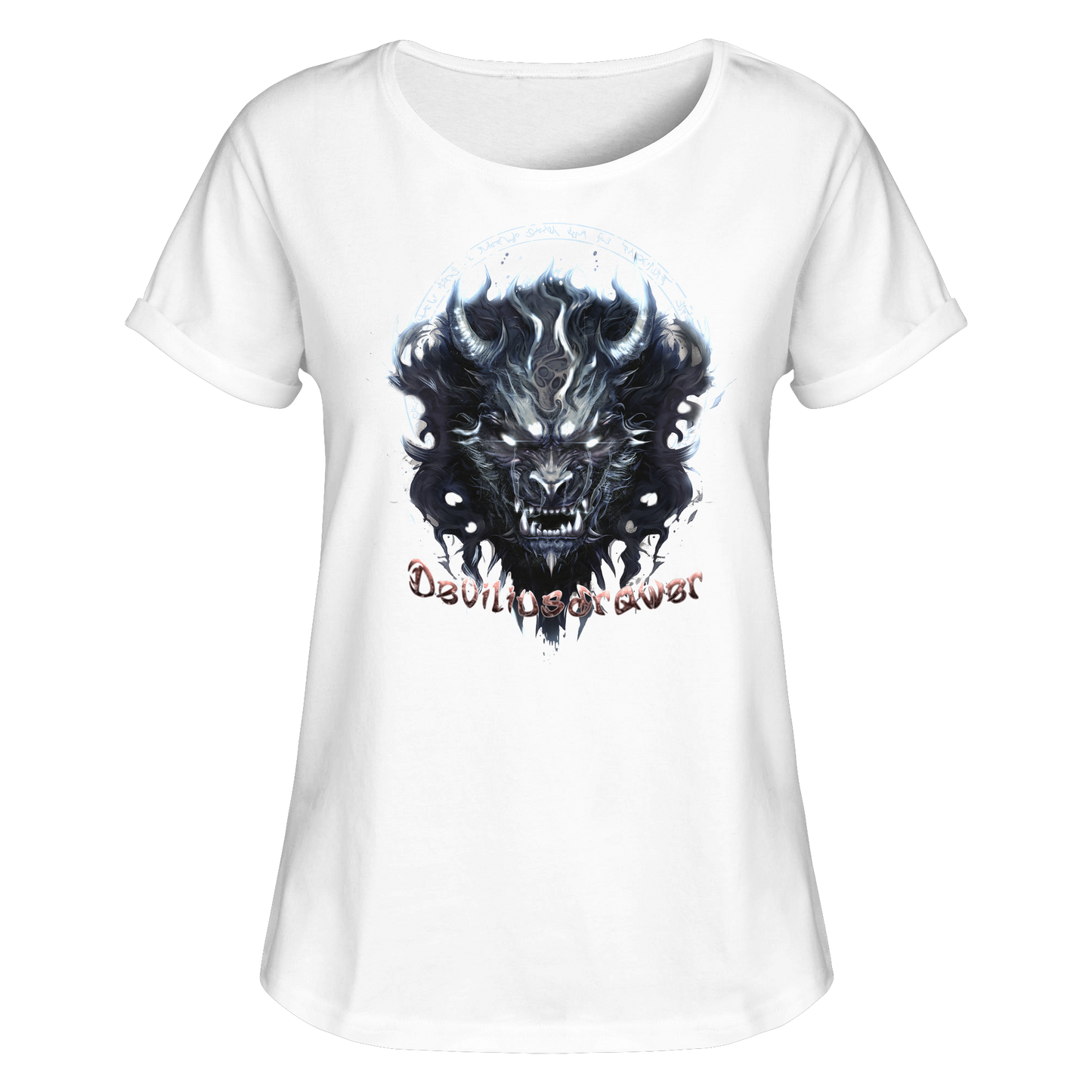Deviliusdrawer Dark Wolf Mask - Womens Roll-Up T-Shirt