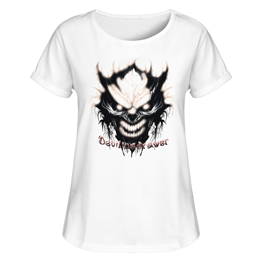 Deviliusdrawer Crazy Glow Devil - Womens Roll-Up T-Shirt