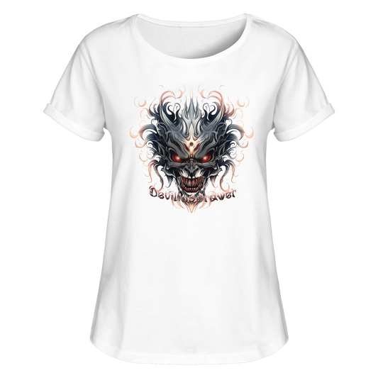 Deviliusdrawer Demon Mask - Womens Roll-Up T-Shirt