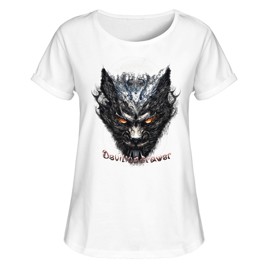 Deviliusdrawer Iron Cat - Womens Roll-Up T-Shirt