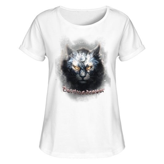 Deviliusdrawer Mysthic Cat - Womens Roll-Up T-Shirt