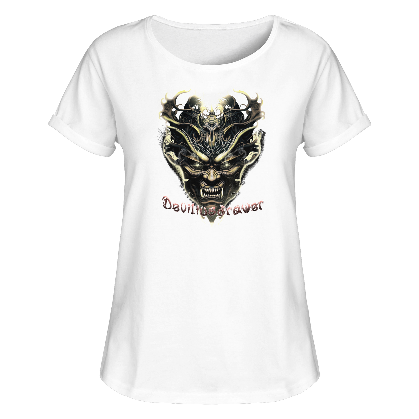 Deviliusdrawer Golden Demon Vampire - Womens Roll-Up T-Shirt