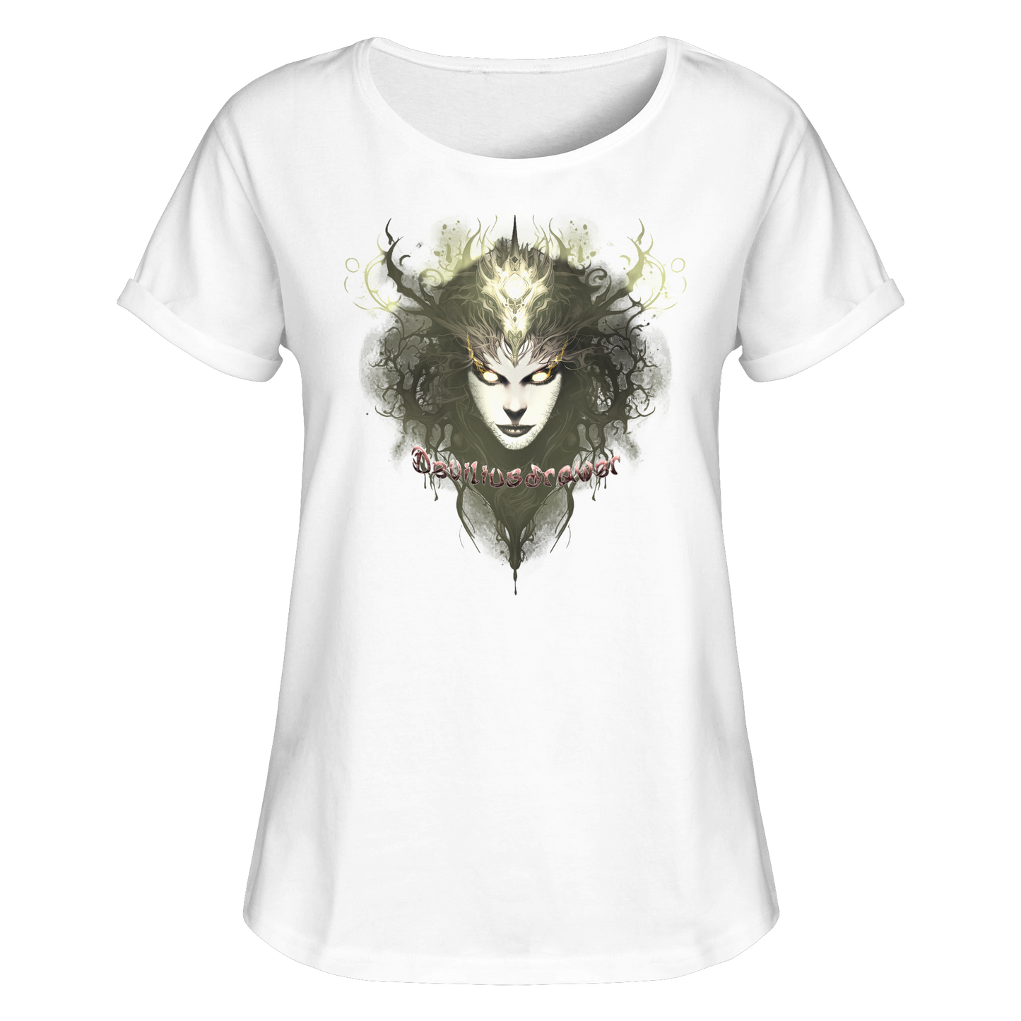 Deviliusdrawer Golden Demonica - Womens Roll-Up T-Shirt